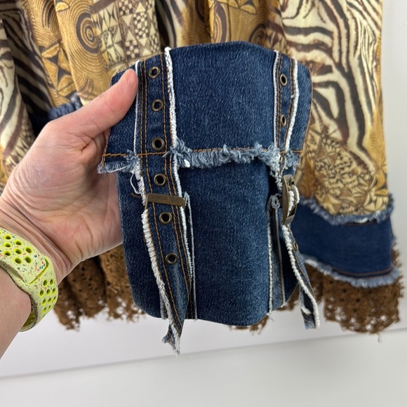 Vintage Simon Chang Whimsical Denim Skirt - Picture 2 of 12